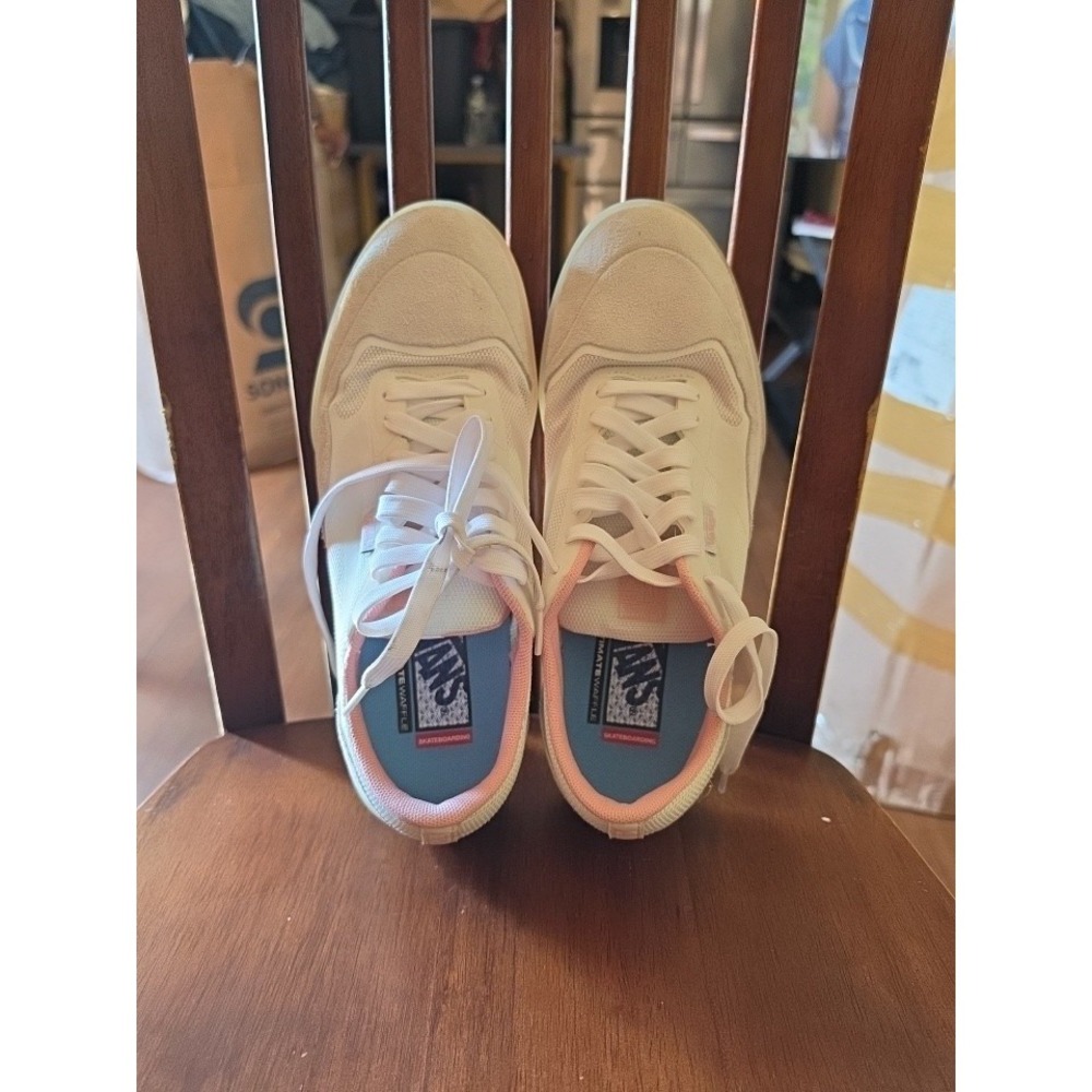 Vans AVE Pro White Powder Pink Skate Shoes Women's 7.5 Ultimate Waffle